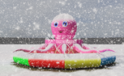 雪地章鱼 雪地八爪鱼 雪地转转